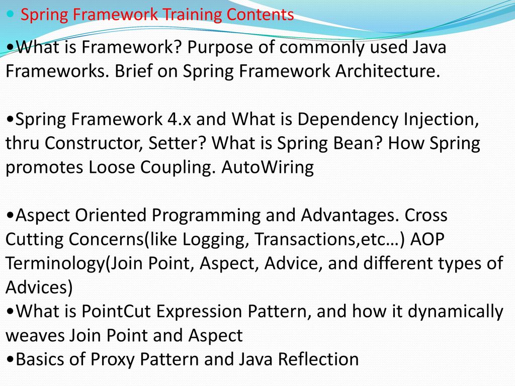 Spring framework ppt clearance